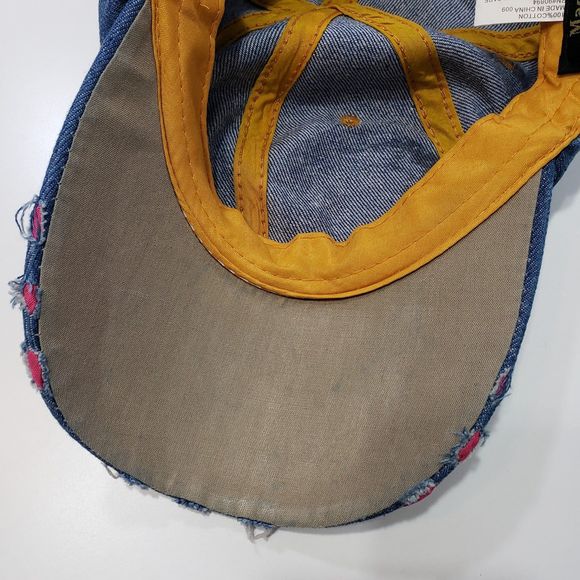 Magid Hats Adjustable Distressed Rhinestone Embellished Denim Baseball Hat / Cap - Picture 6 of 7